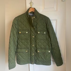 J.Crew Quilted Barn Jacket Olive Green Size L